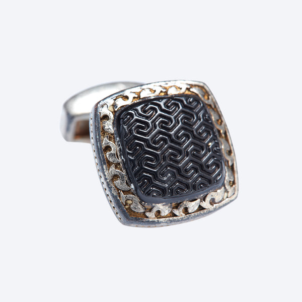 Tribal Black Square Cufflink