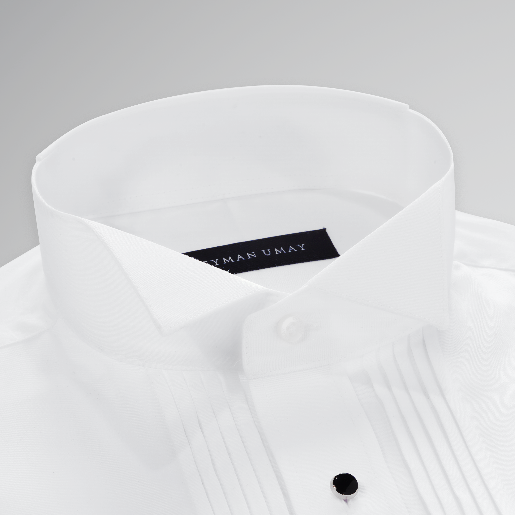 White Pleated Tuxedo Shirt