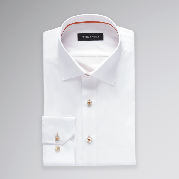 White Orange Cotton Shirt