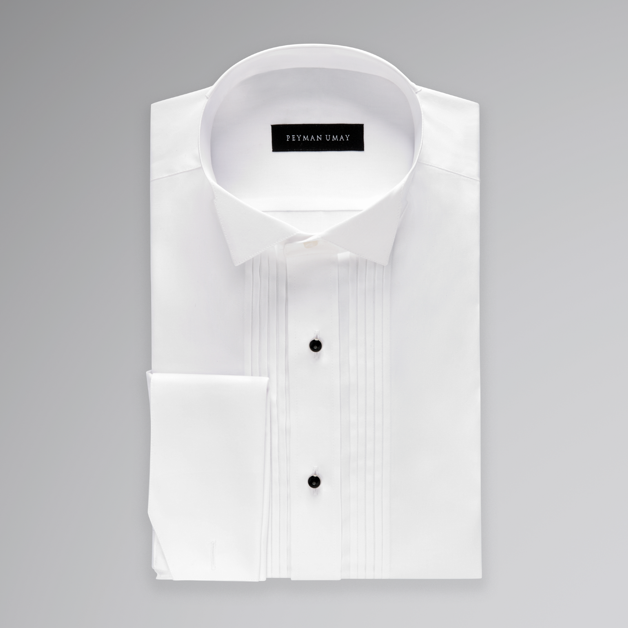 White Pleated Tuxedo Shirt