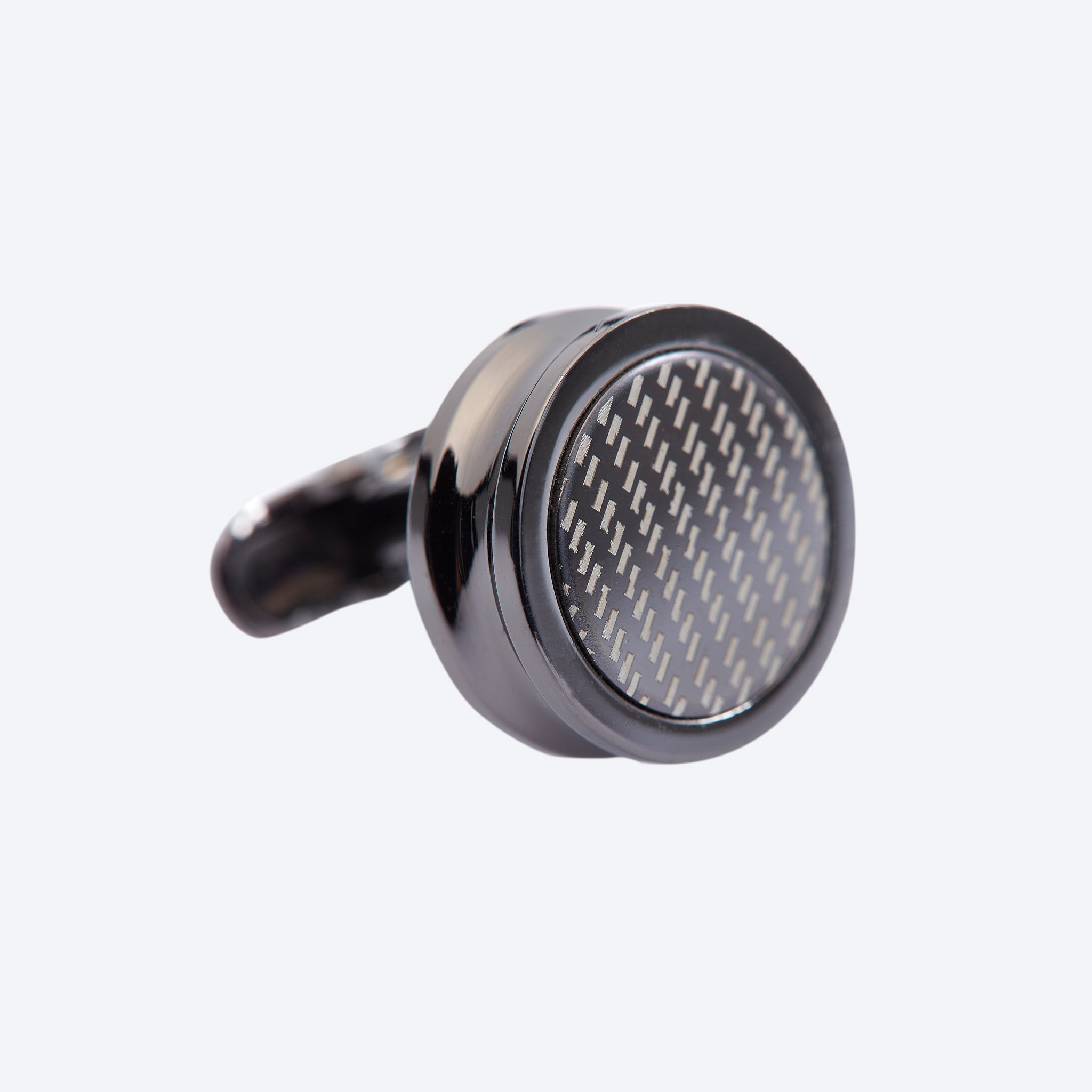 Matte Black Round Cufflink