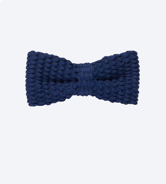 Phthalo Blue Knit Bow Tie