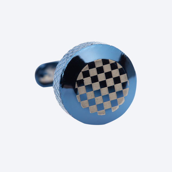Round Checkered Cufflink