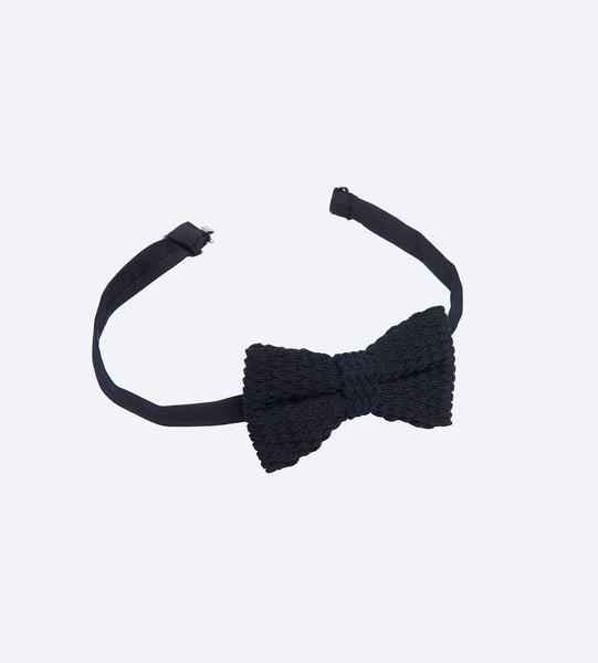 Navy Knit Bow Tie