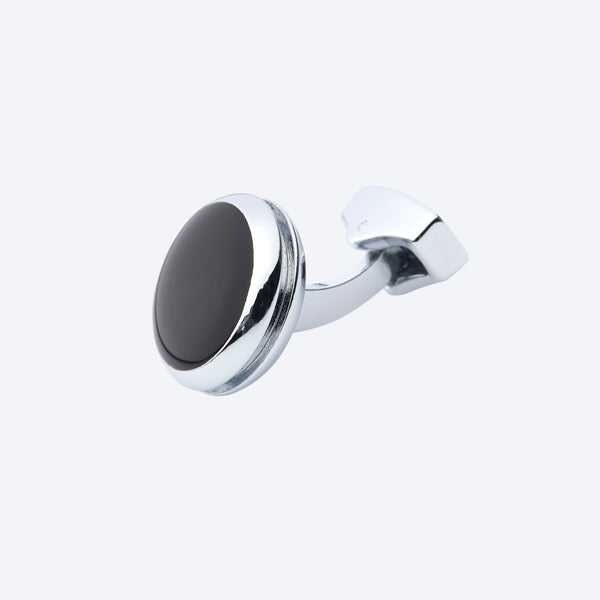 Black Silver Cufflink For Fashionable Men