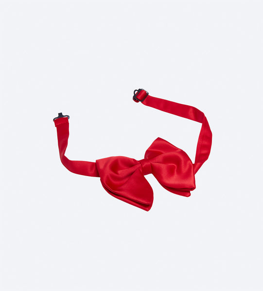 Red Satin Large Bow Tie