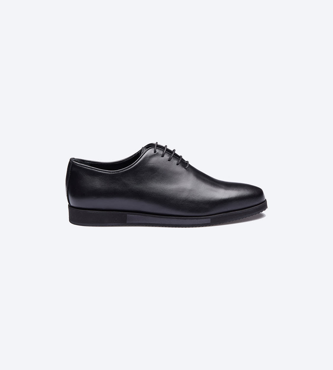 Black Balmoral Plain Toe Shoes For Men