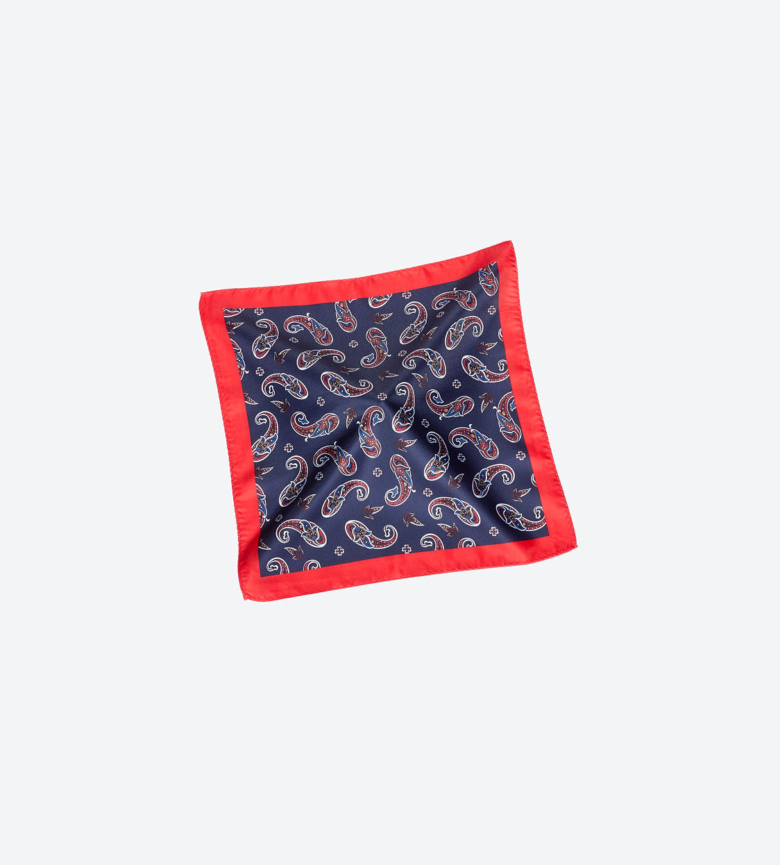 Red-Blue Paisley Pocket Square