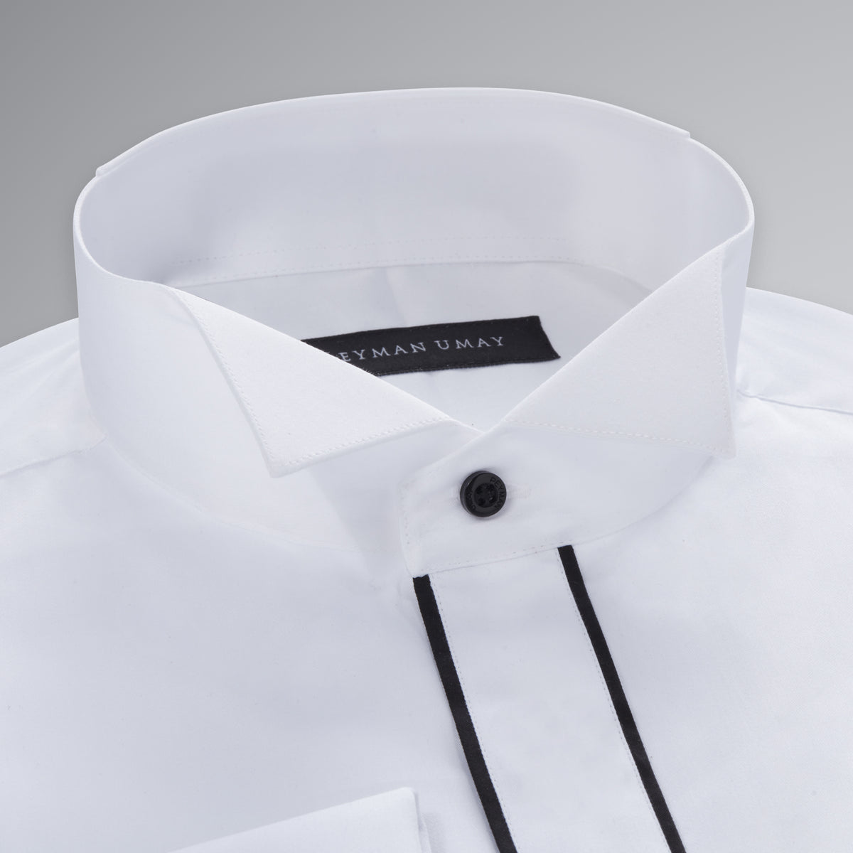 black buttons for dress shirt White Black Tuxedo Men's Shirt – Peyman Umay