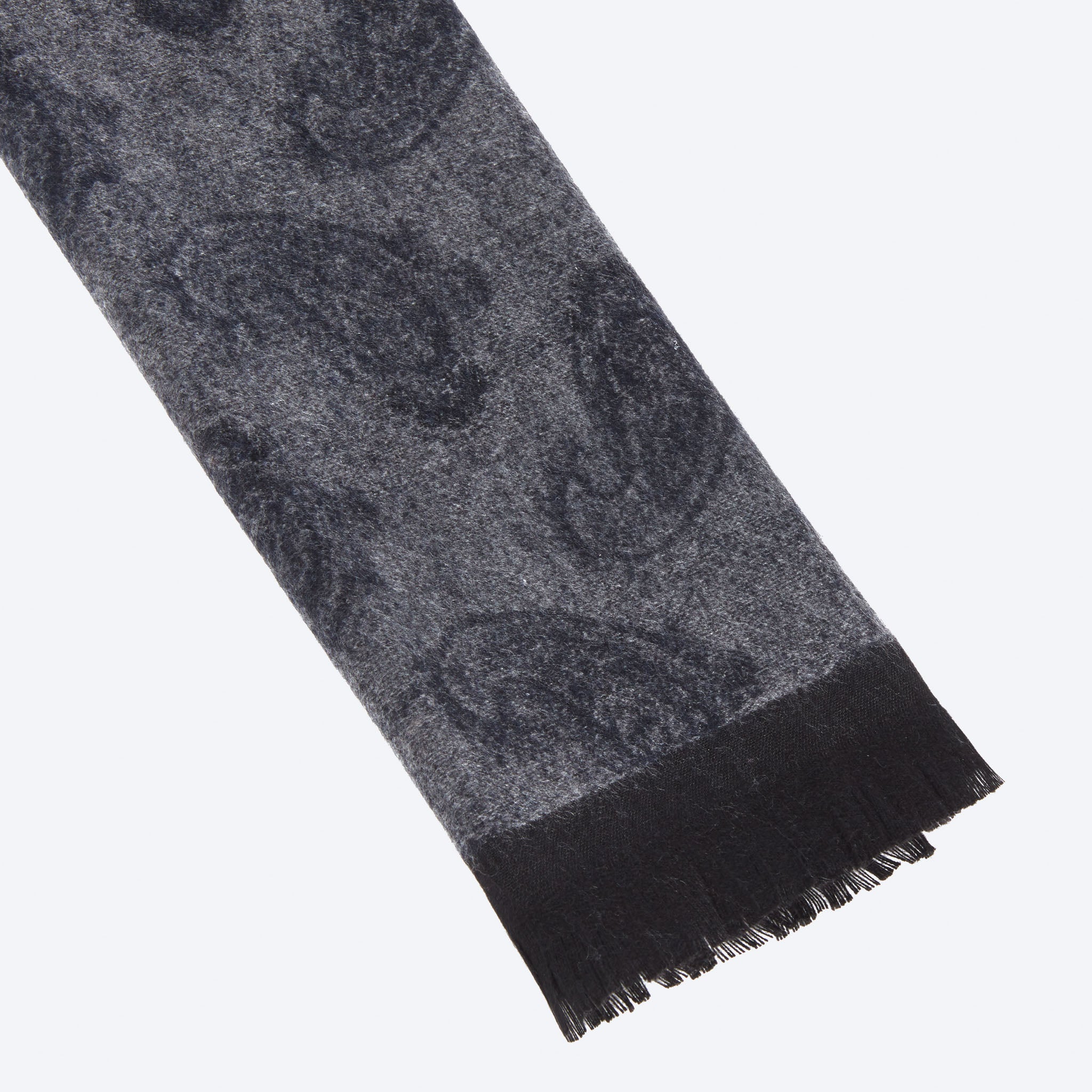 Grey Navy Paisley Scarf