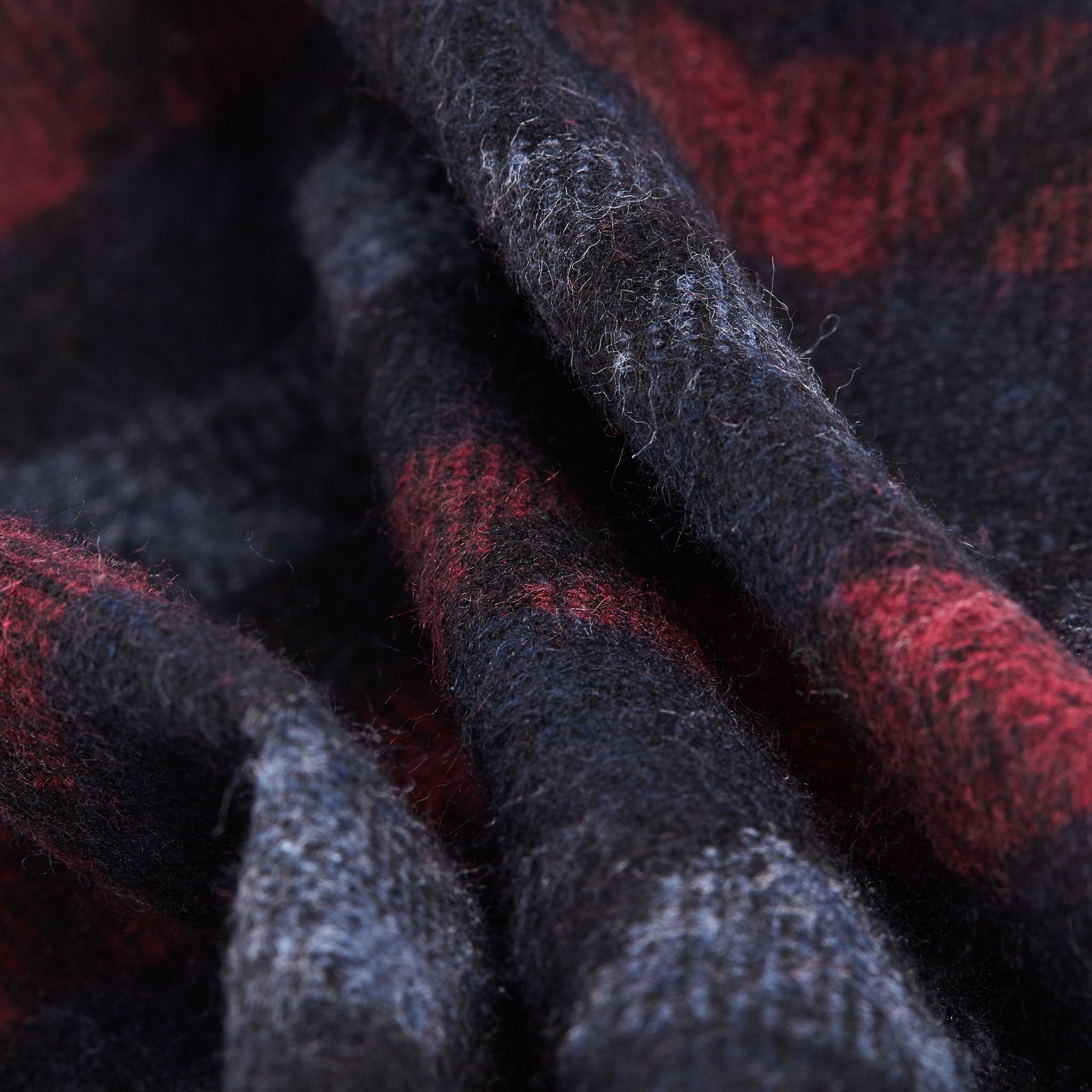 Black Red Multi-Pattern Scarf