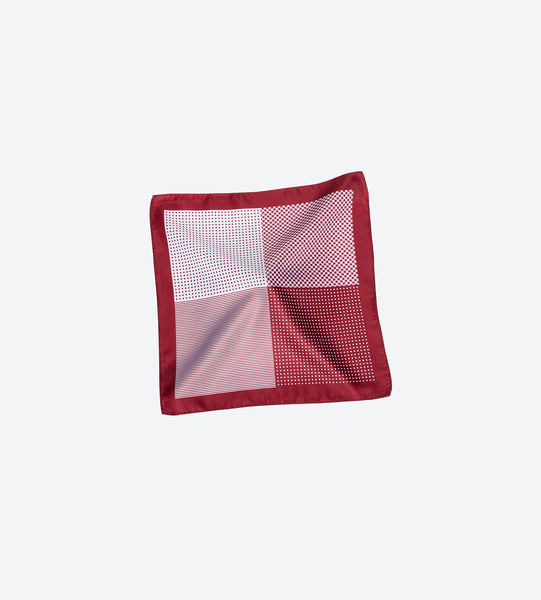 Maroon-White Dot Pocket Square