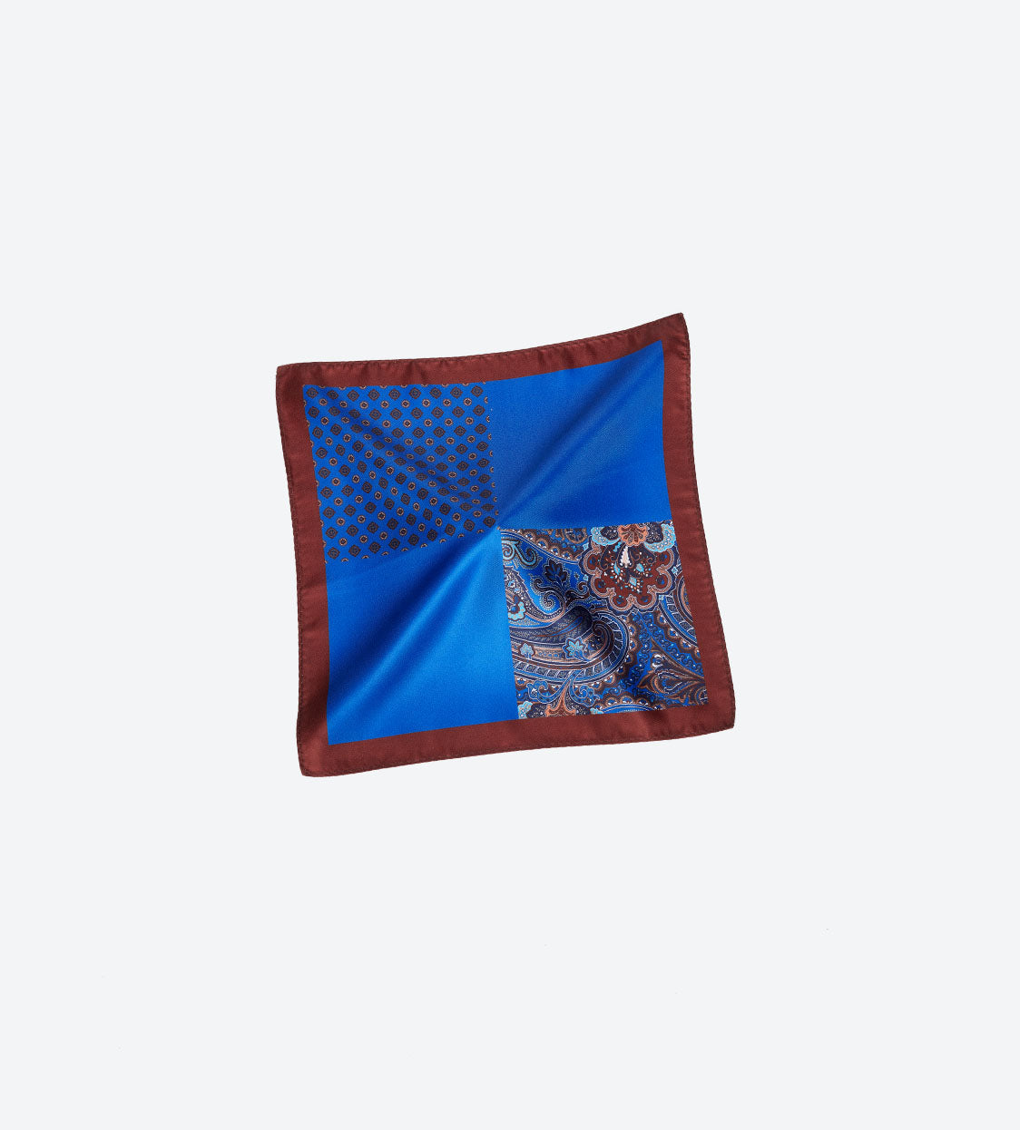 Blue-Brown Paisley Pocket Square