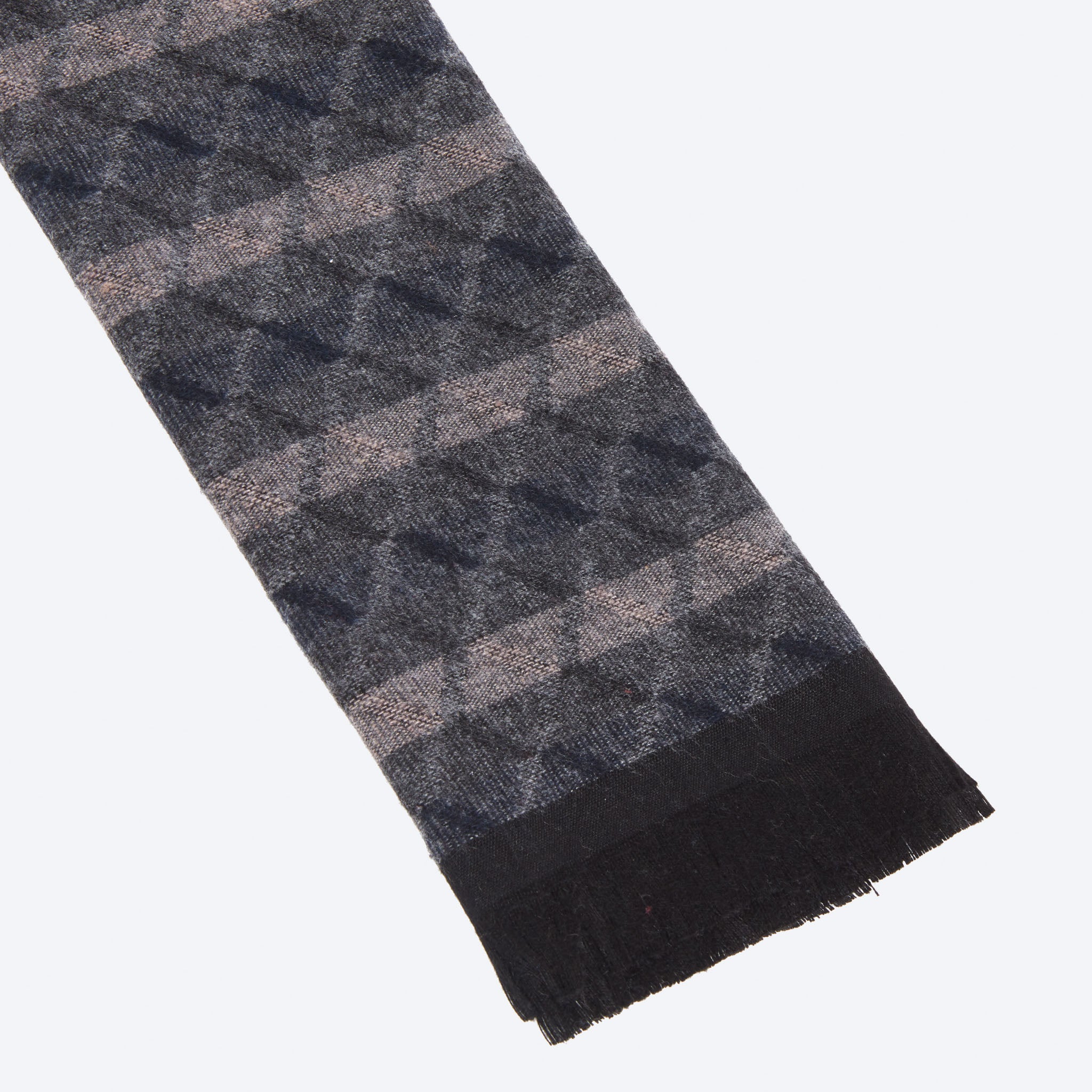 Brown Grey Navy Patterned Scarf