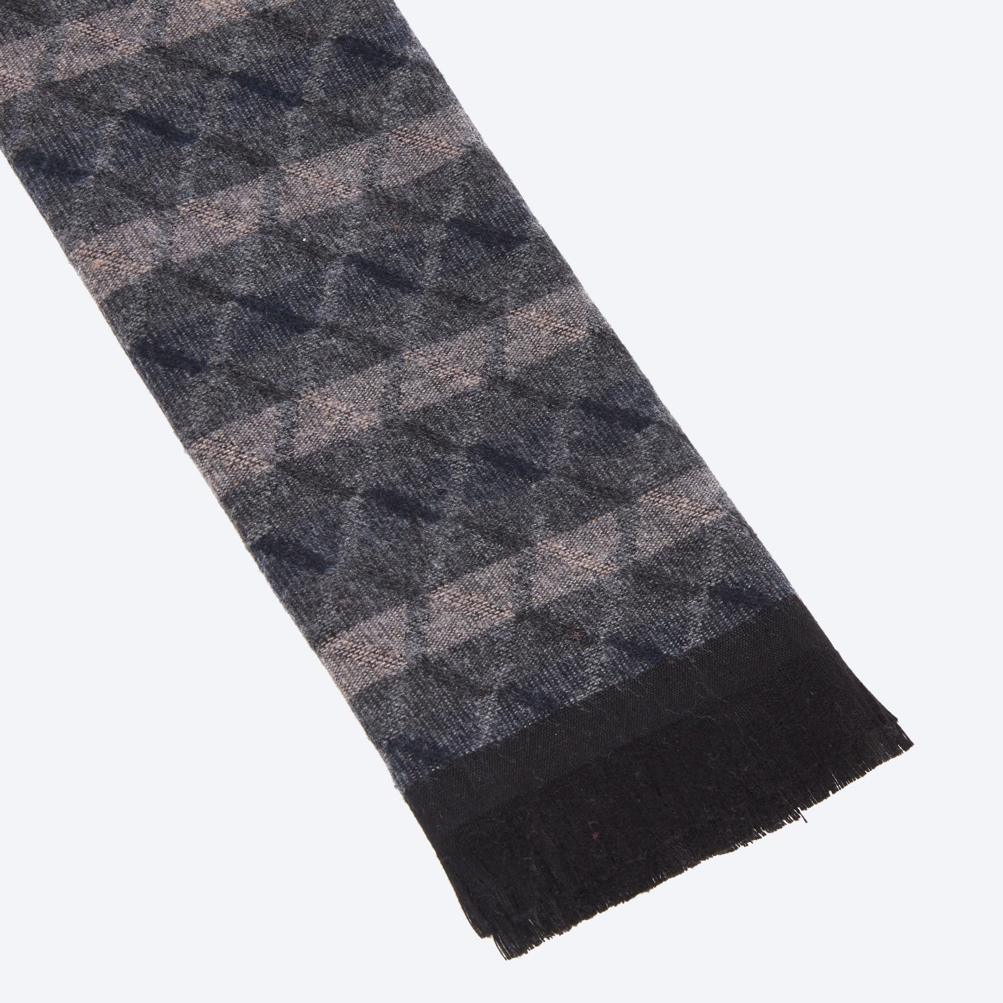 Brown Grey Navy Patterned Scarf