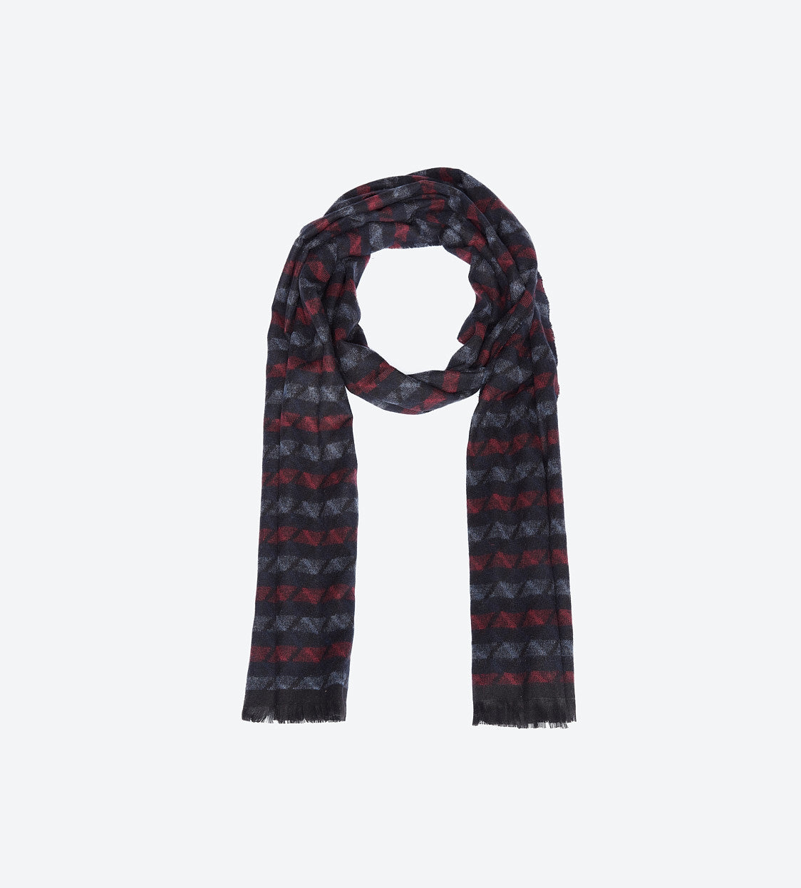 Black Red Multi-Pattern Scarf