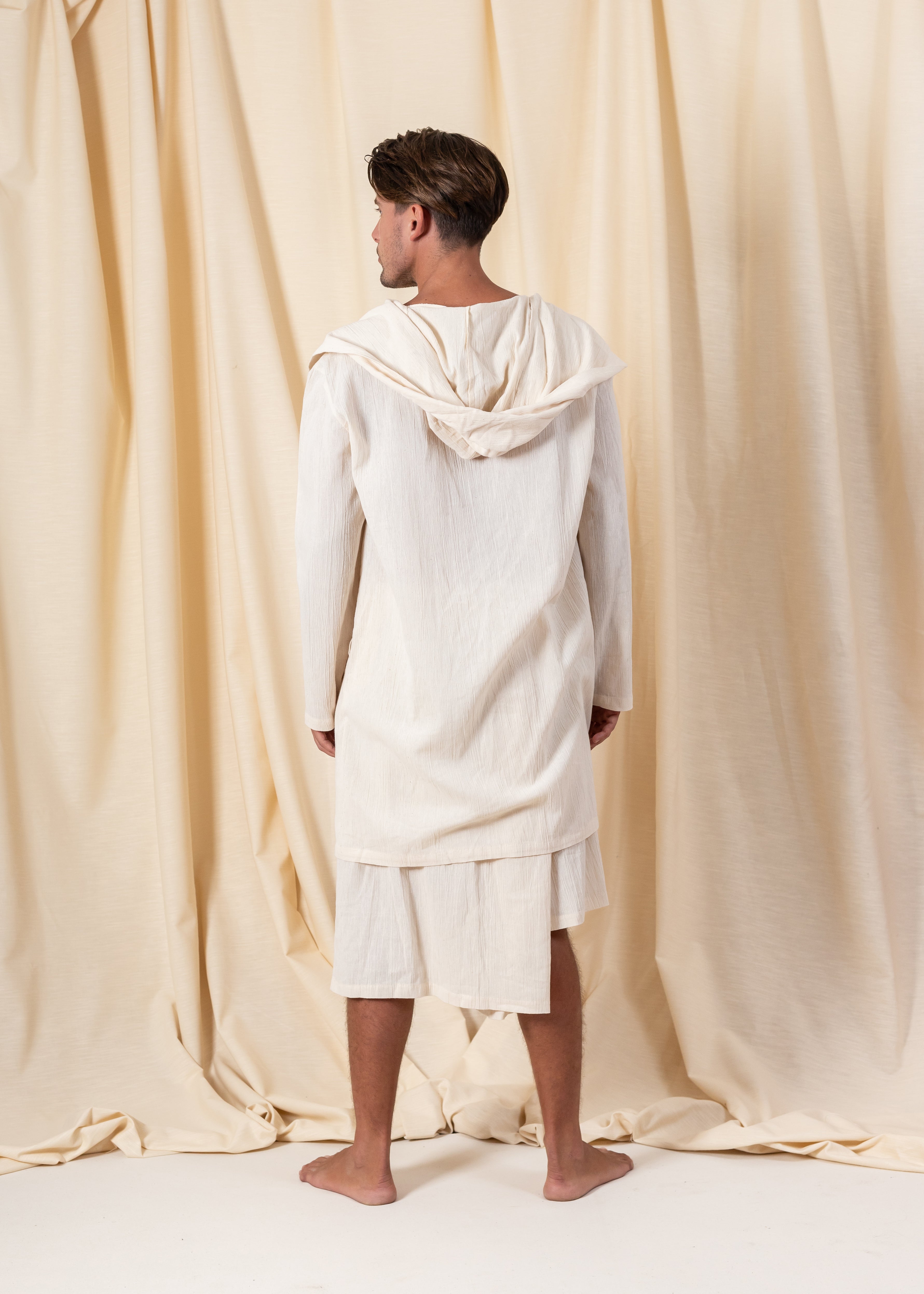 Ecru Bedouin Hoodie Kimono