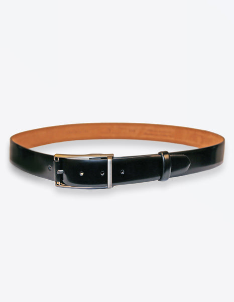 Solid Black Leather Belt