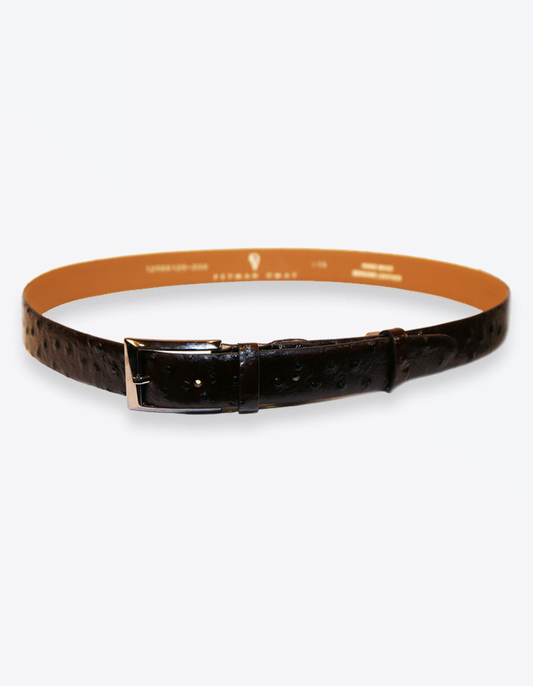Chocolate Ostrich Leather Belt