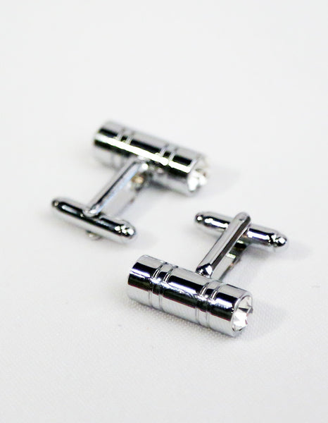 Silver Cylinder Cufflink
