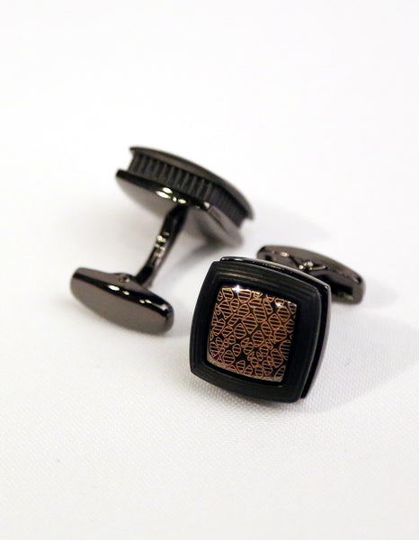 Brown Black Square Cufflink