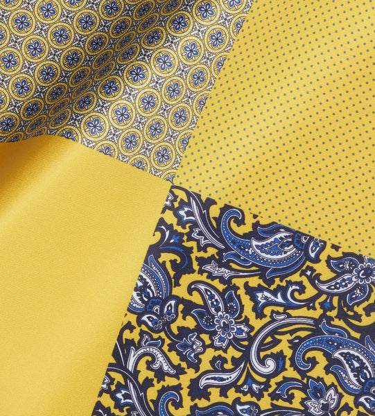Yellow-Blue Pocket Square