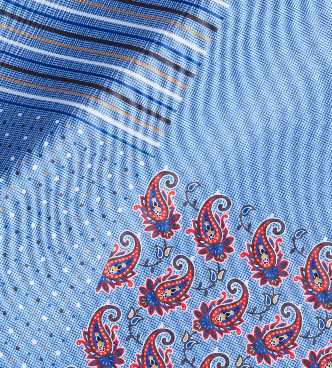 Light Blue Paisley Pocket Square