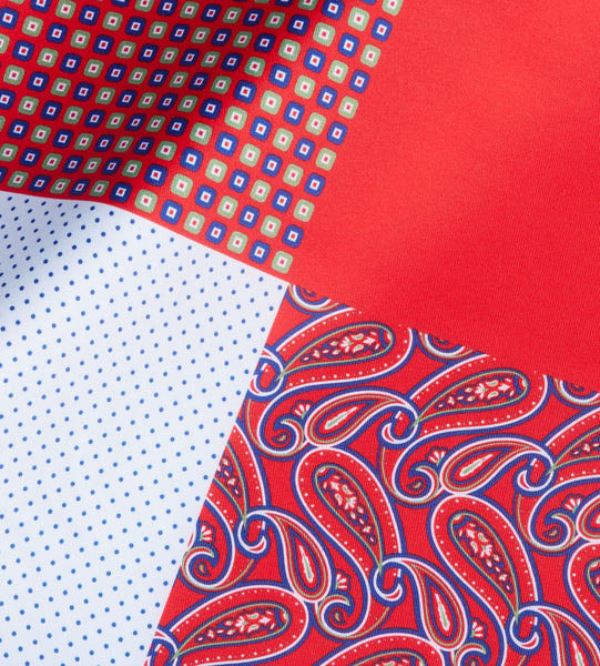 Red-Blue Pocket Square