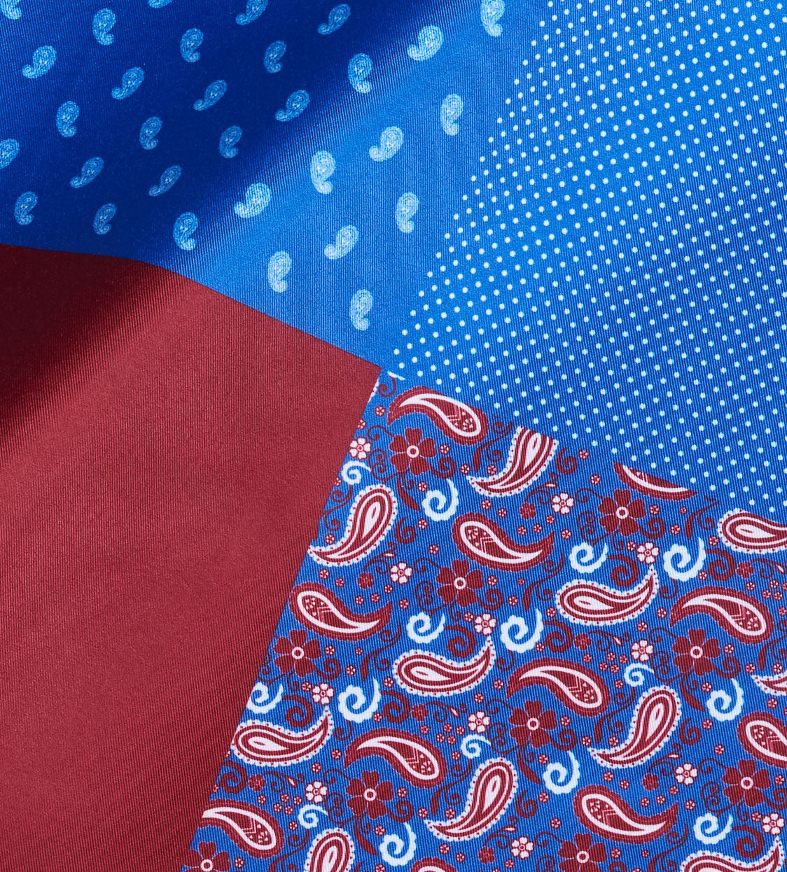 Copper-Blue Paisley Pocket Square