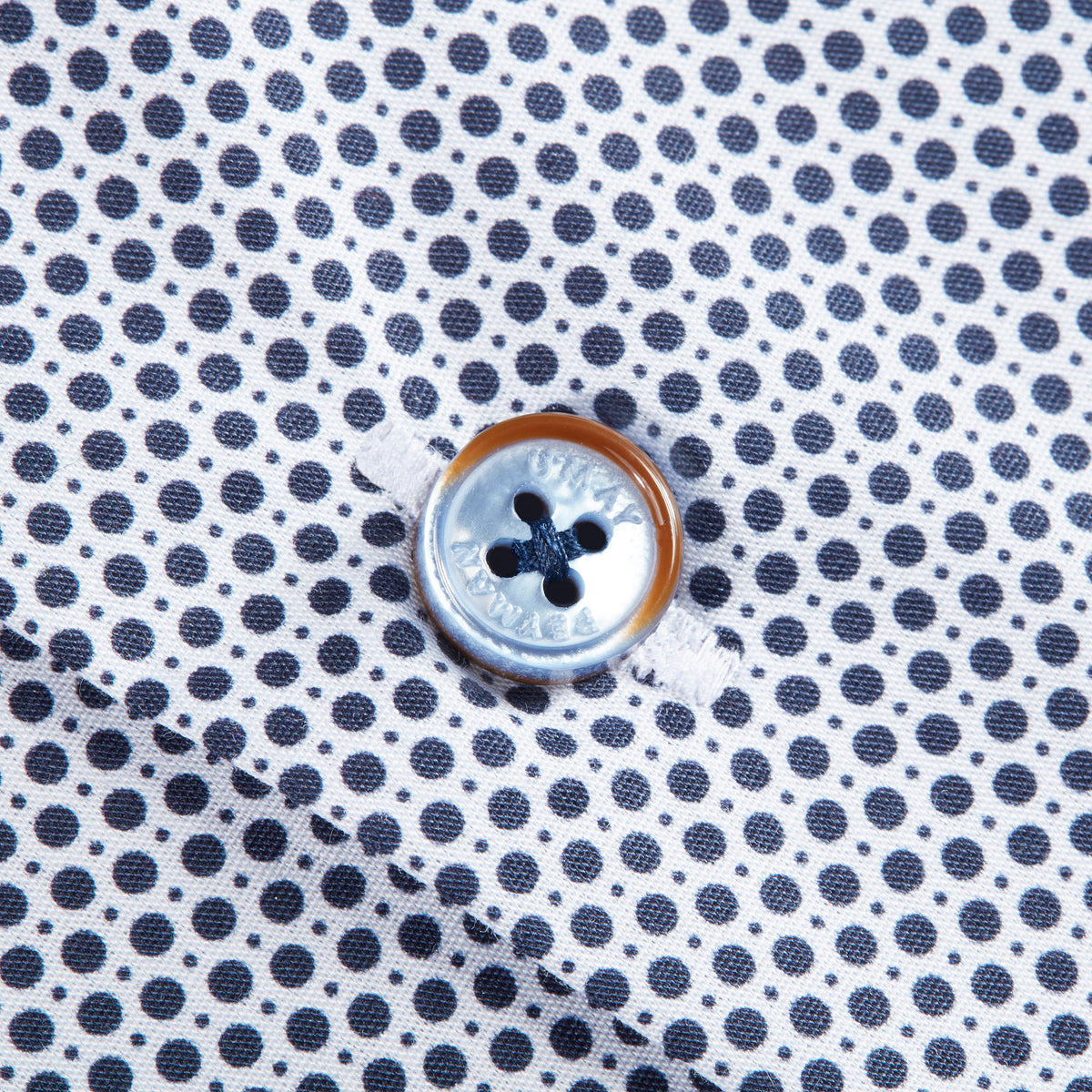 Blue hot White Polkadot Button