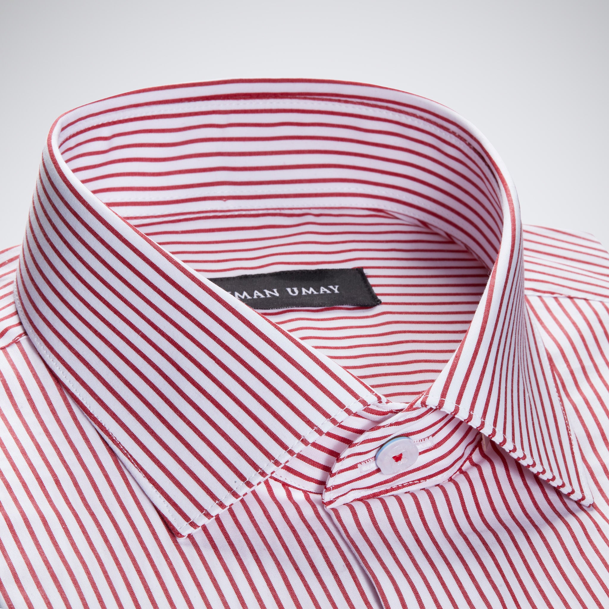 Red Pin Striped Cotton Shirt