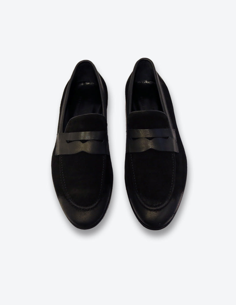 Black Suede Loafer Shoes