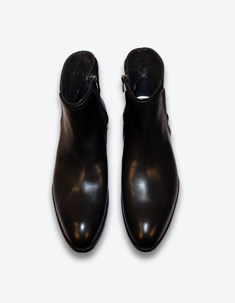 Black Leather Chelsea Boots