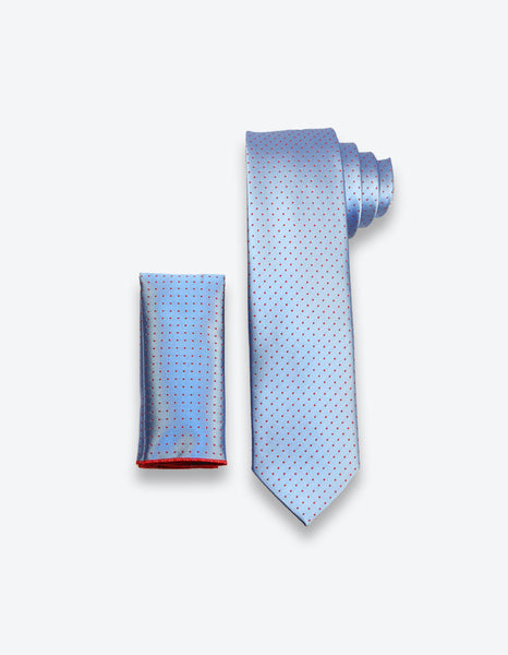 Blue-Red Polka Dot Tie