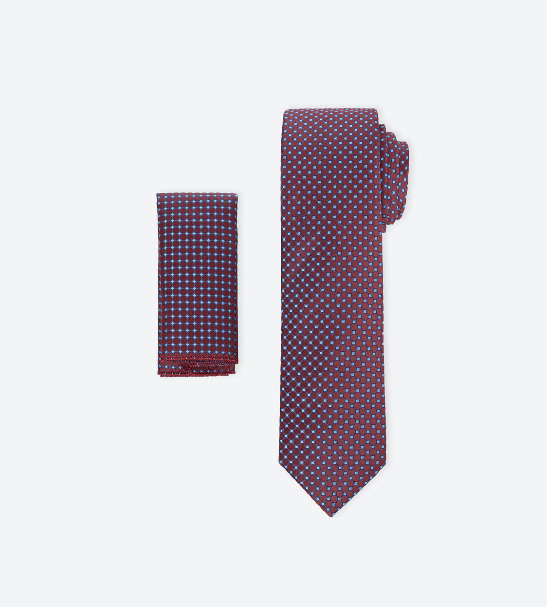 Burgundy-Blue Dotted Tie