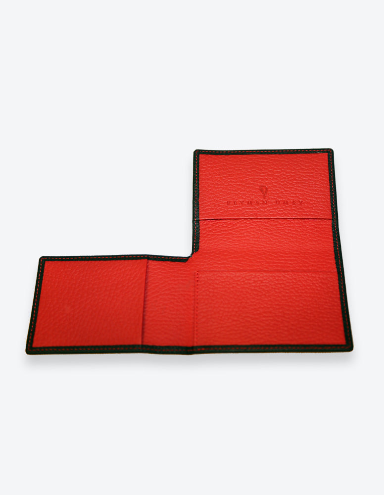 Black Wallet with Red Interior