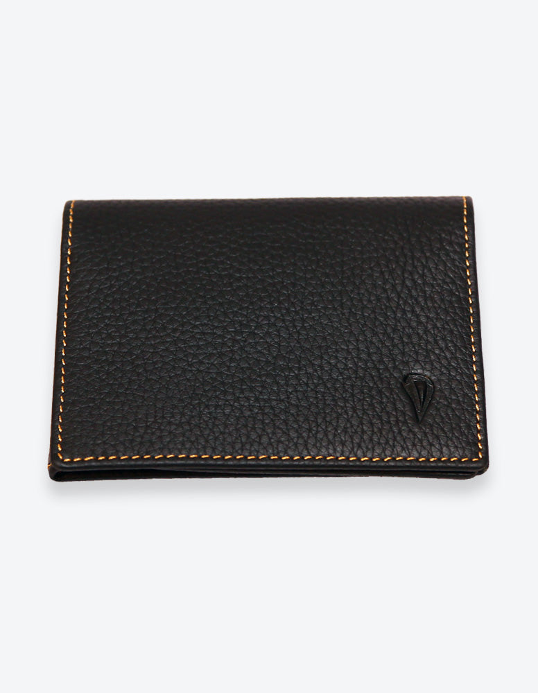 Black Wallet with Orange Interior