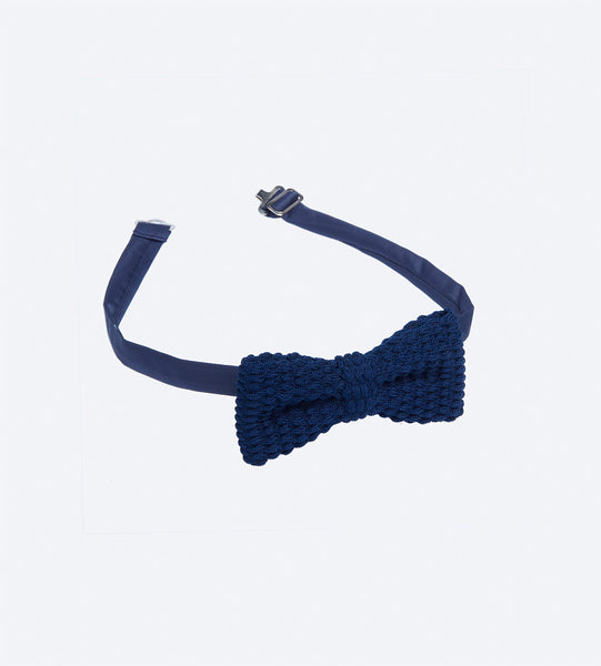Blue Knit Bow Tie