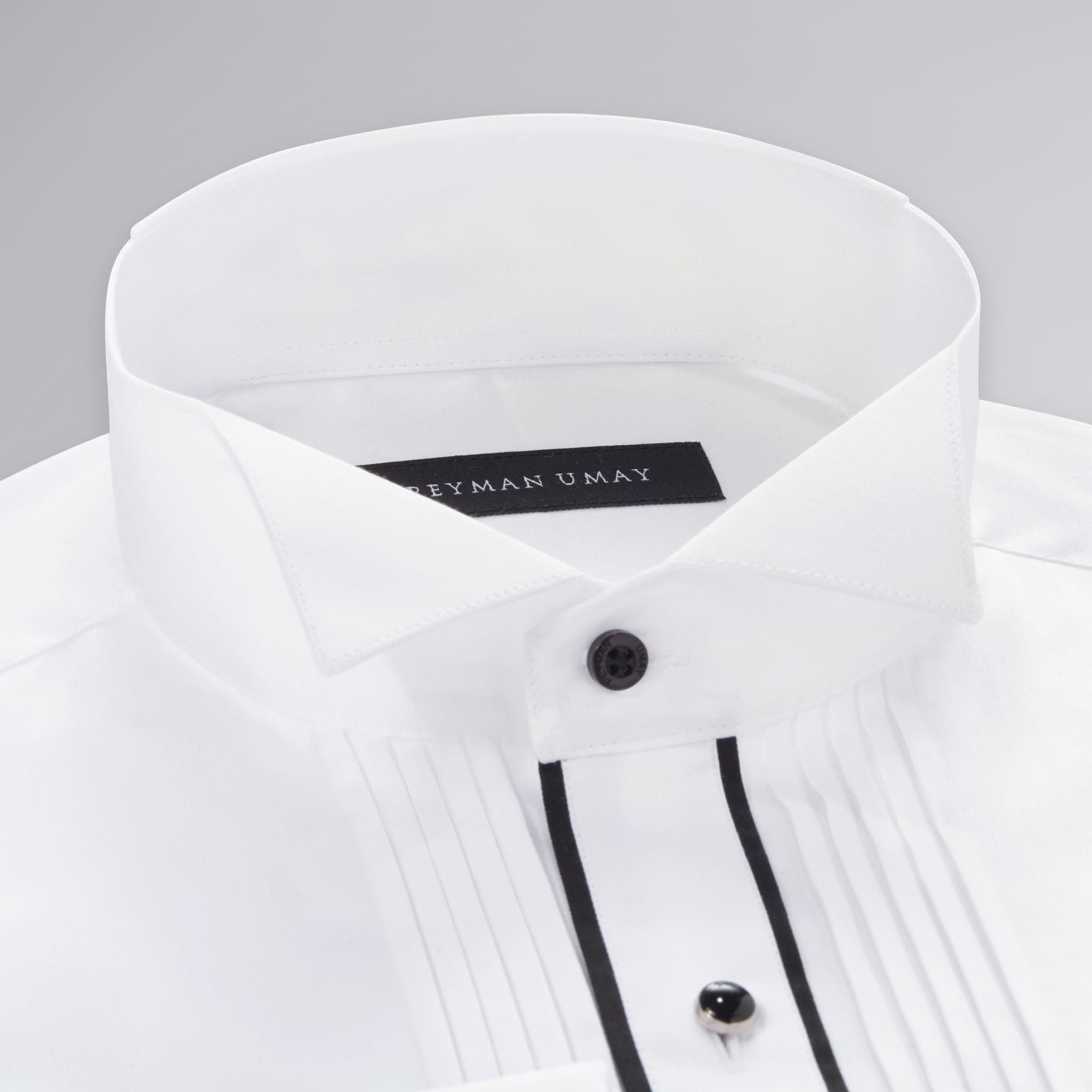 White dinner shirt with sales black buttons