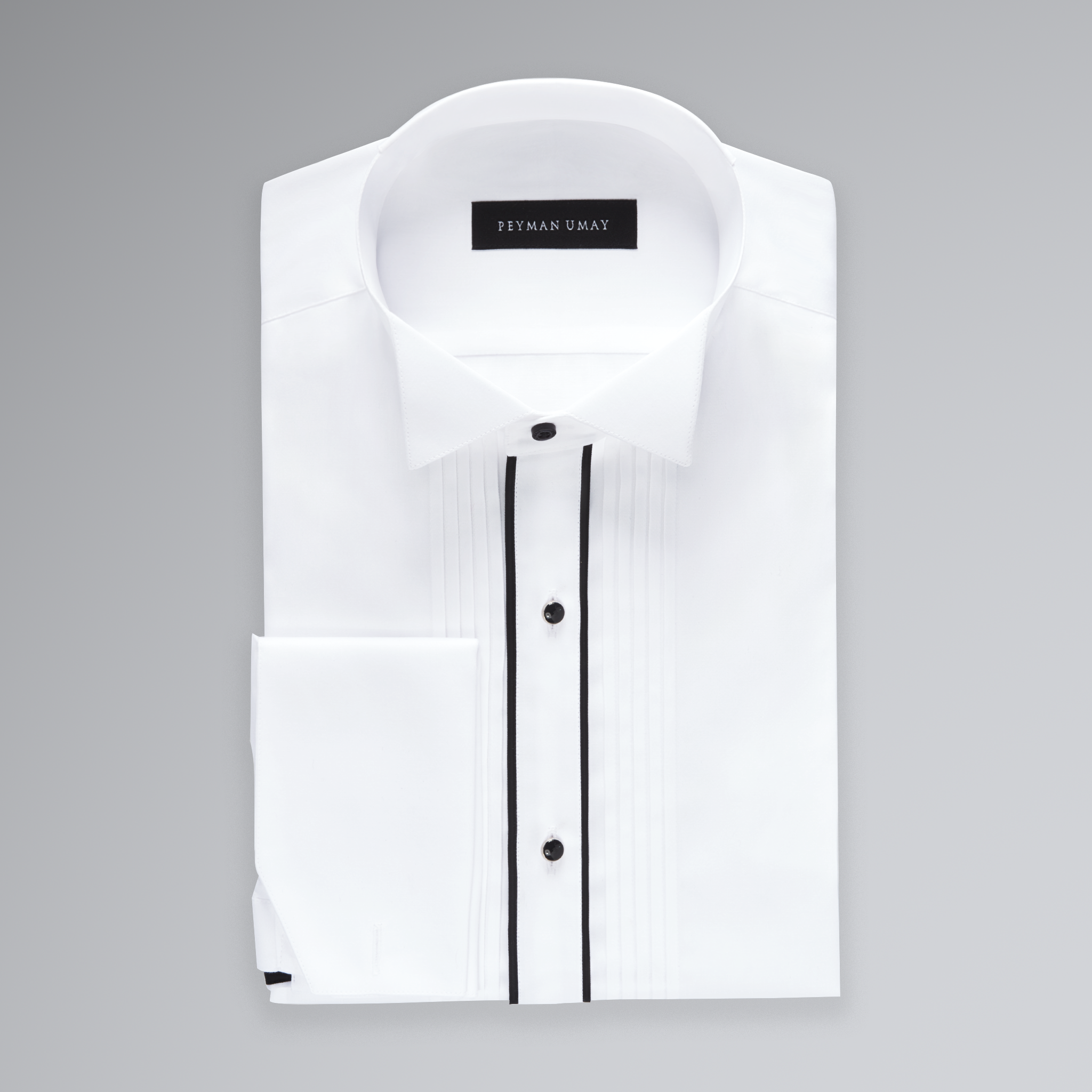 White Black Pleated Tuxedo Men's Shirt – Peyman Umay