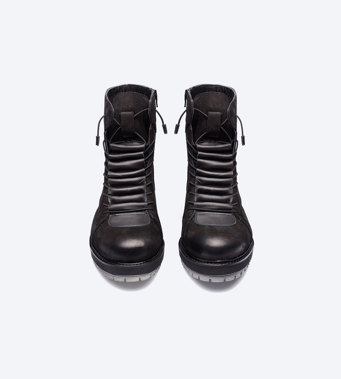 Black Lace-Up Roofer Boots