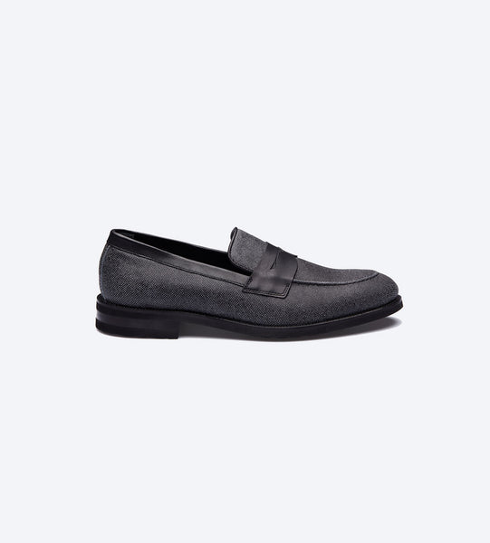 Black Twill Loafer Shoes