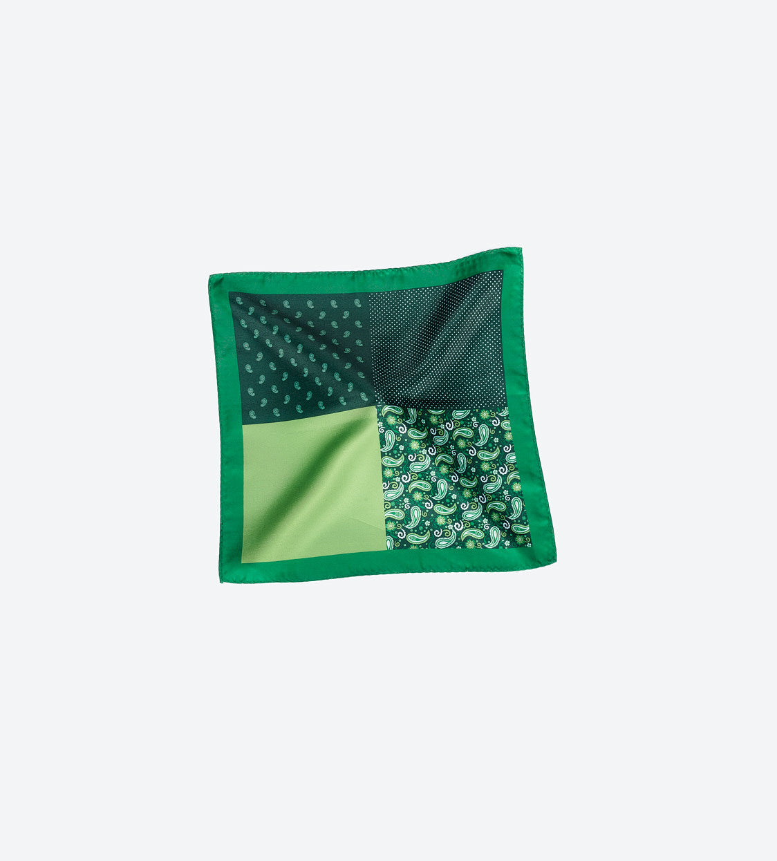 Green Paisley Pocket Square