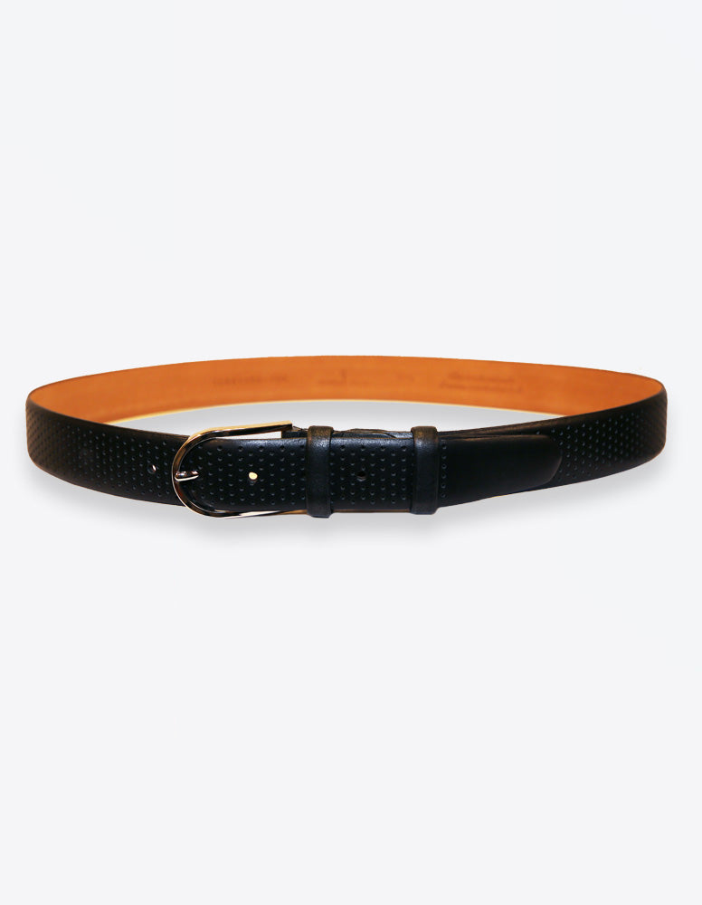 Black Perfed Belt For Fashionable Men
