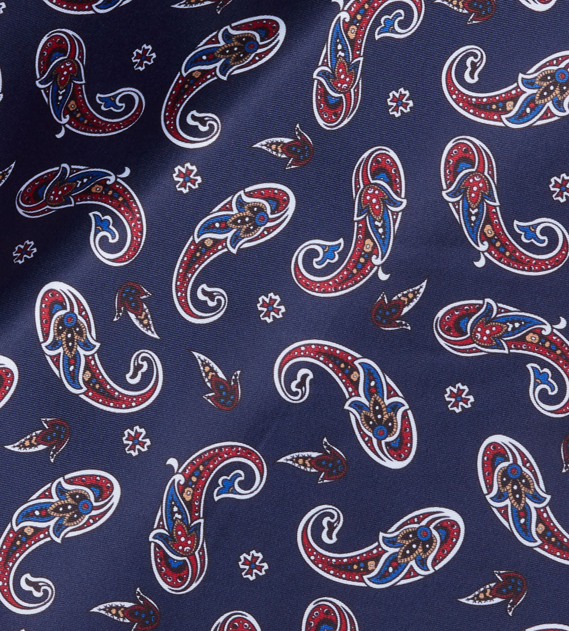 Red-Blue Paisley Pocket Square