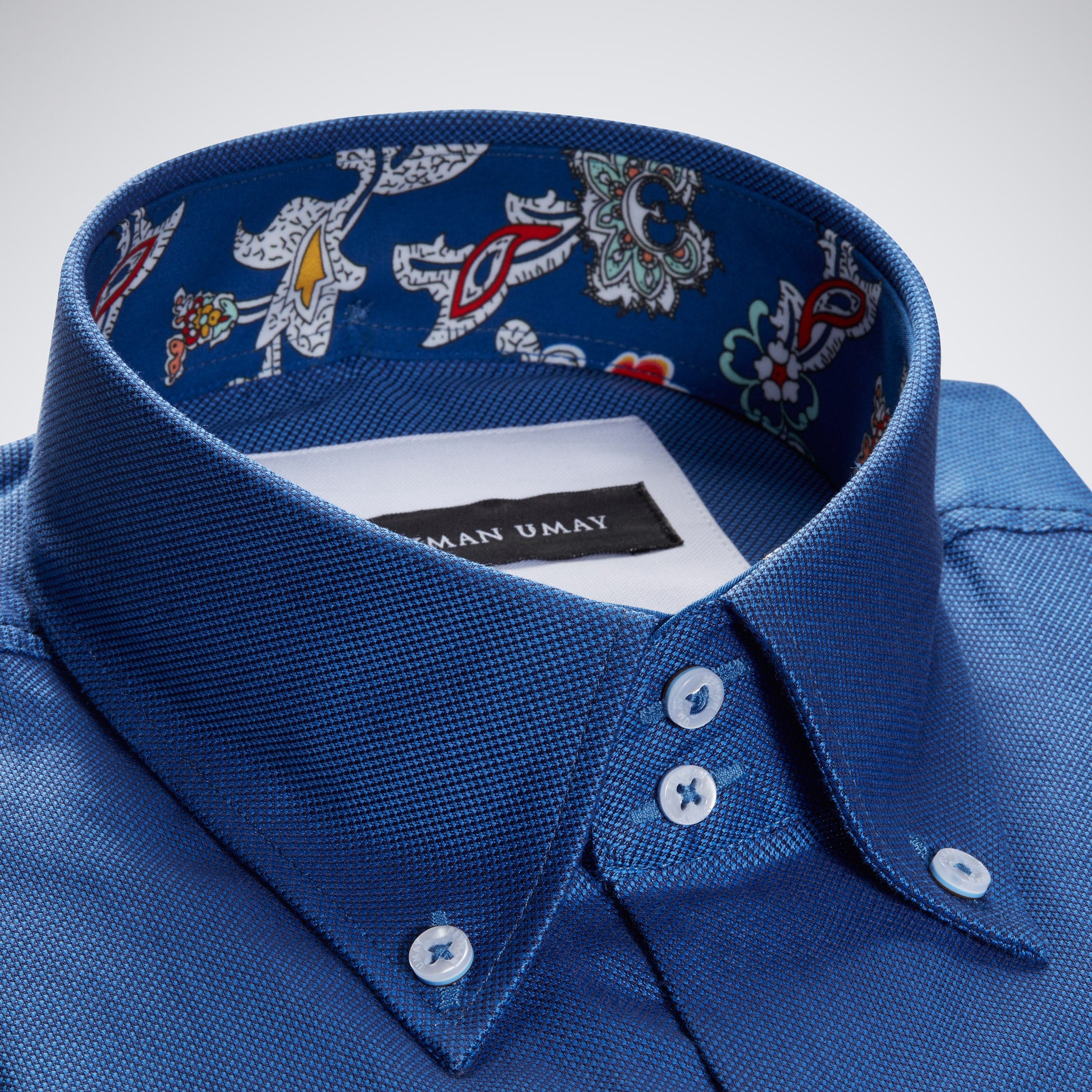 Dark Blue Oxford Cotton Button-down Shirt