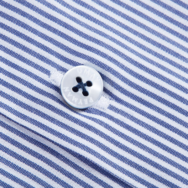 Dark Blue Pin Striped Cotton Shirt