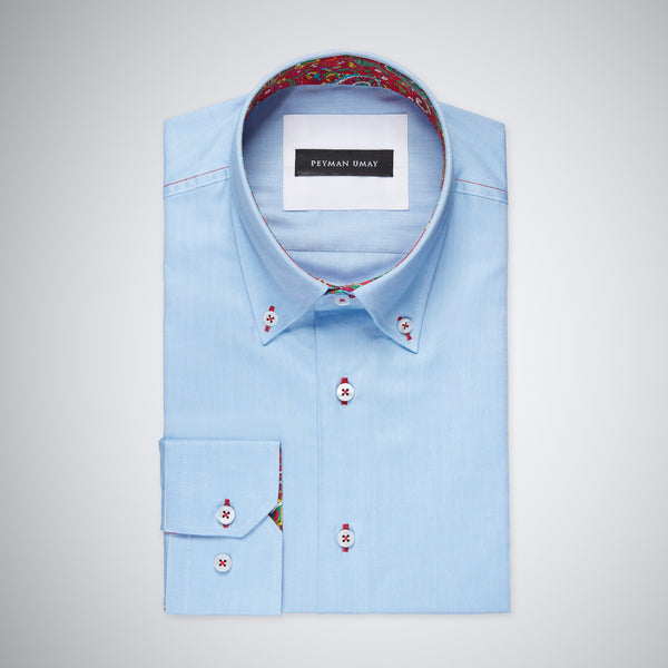 Blue Oxford Button-down Cotton Shirt