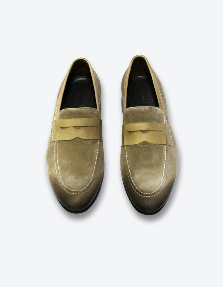 Beige Suede Loafer Shoes