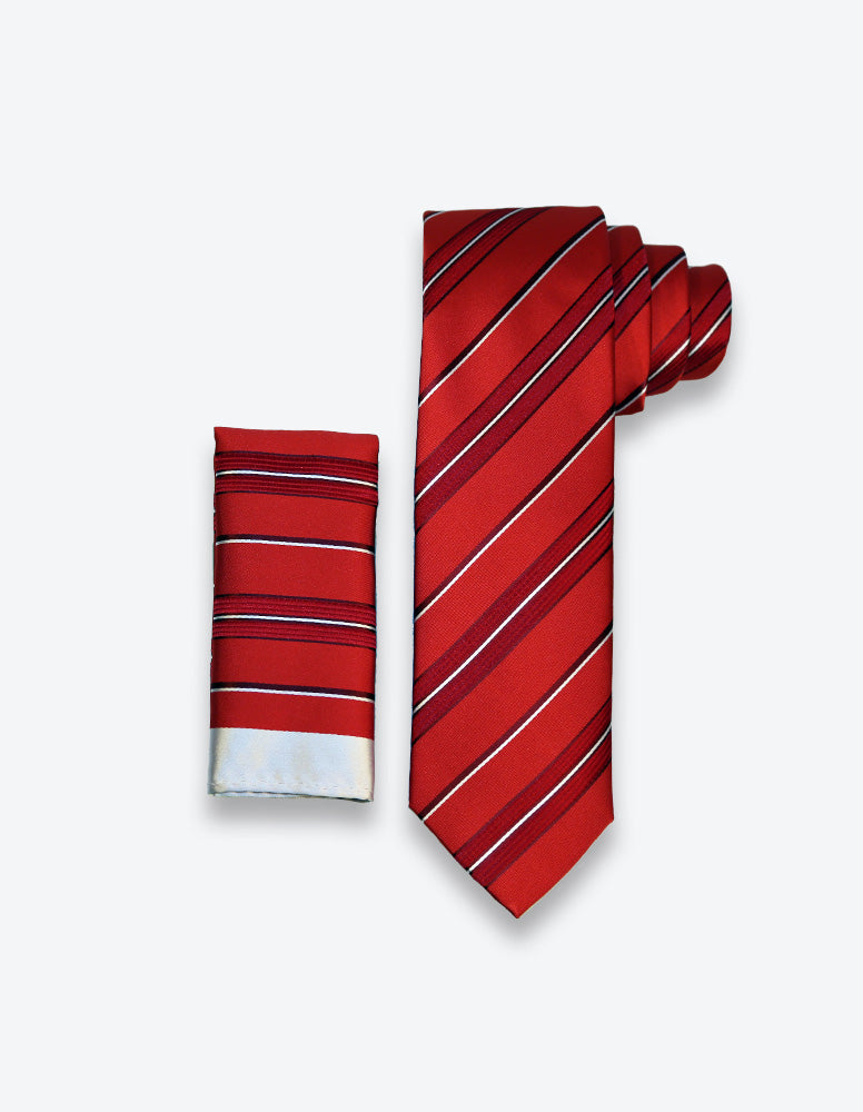 Red-Navy Striped Tie